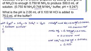Calculate the pH of Buffer with added HCl - YouTube