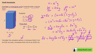 Partial Differentiation Small Increments Introduction