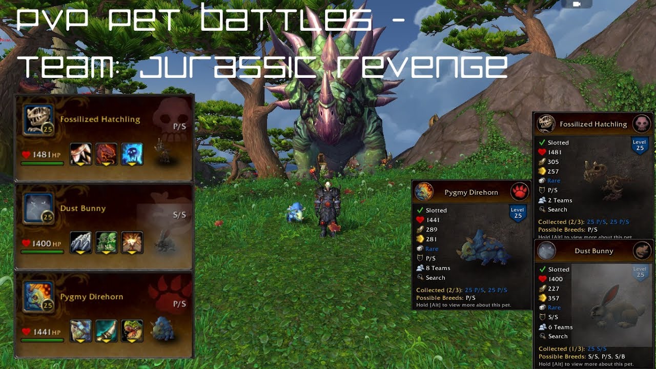 off white PVP Pet Battles - Team: Jurassic Revenge