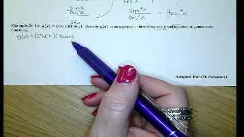 AP Precal Notes Topic 3.12 Day 1 Equivalent Representations of Trig Functions - Trig Id