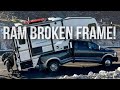 Newer RAM Dually Frame Breaks in half carrying camper!  Why it happened!