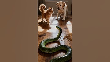 When Curiosity Meets Trouble: Cat vs. Snake 🐱🐍😂#catvsnake #funnyanimals #petvideos #animalshorts