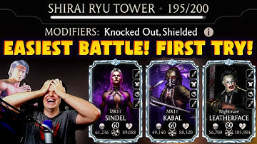 MK Mobile. Battle 195 in Fatal Shirai Ryu Tower is SO EASY! First Try Win. My BEST 8 MINUTE FIGHT.