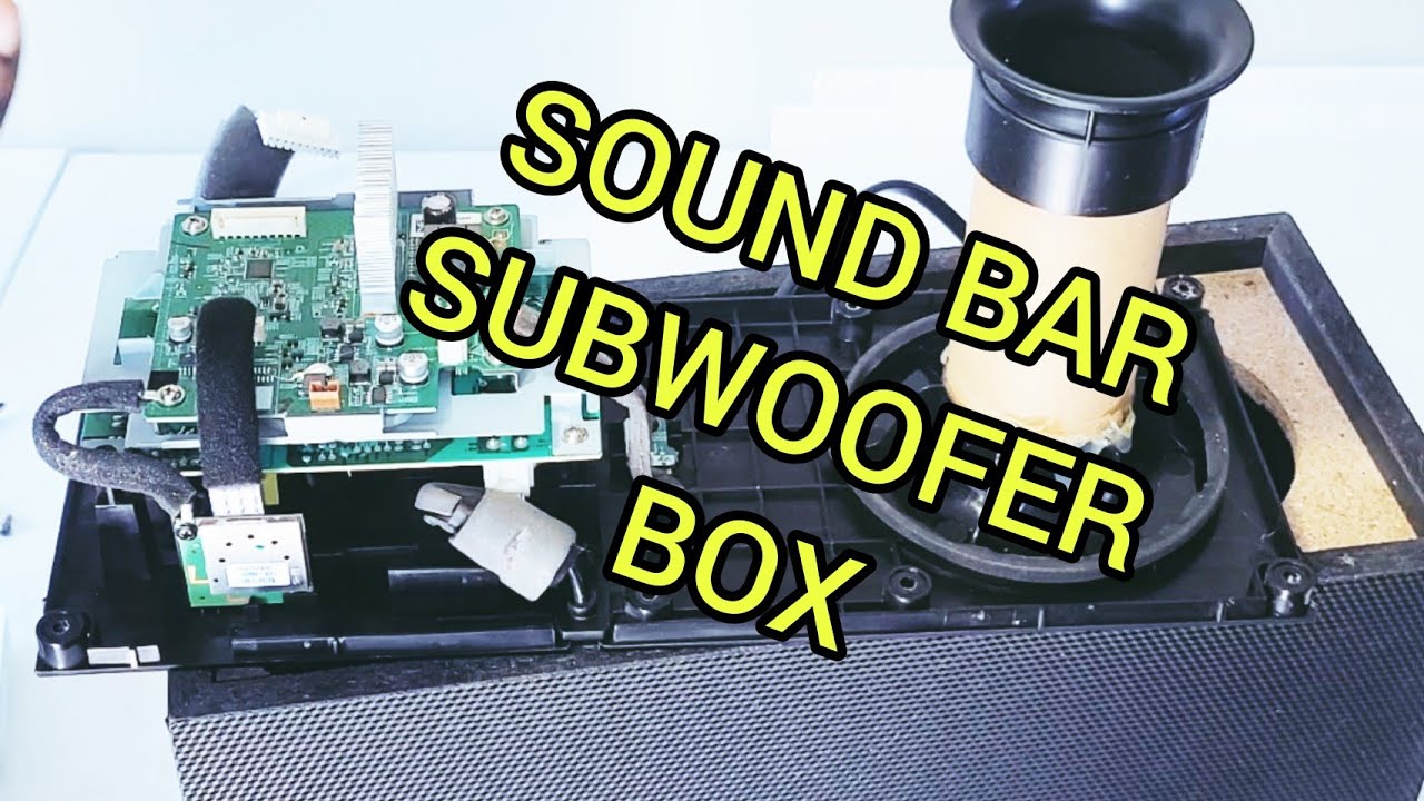 Inside View of a Sound Bar Subwoofer Speaker Box