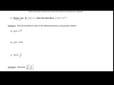 Screencast 2.1.2: Derivatives of power and constant functions