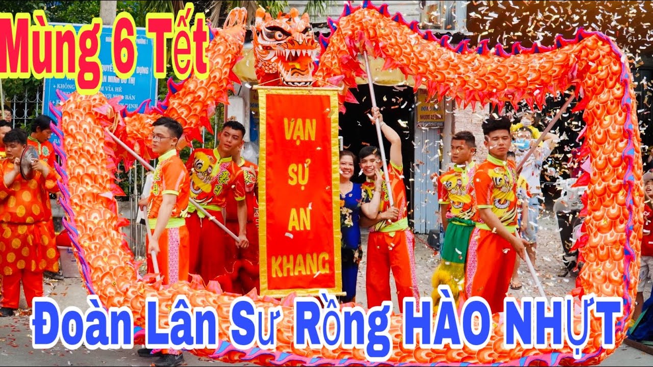 Đoàn lân sư rồng hào nhựt đại náo mùng 6 tết tại thành phố vĩnh long | Khương Nhựt Minh