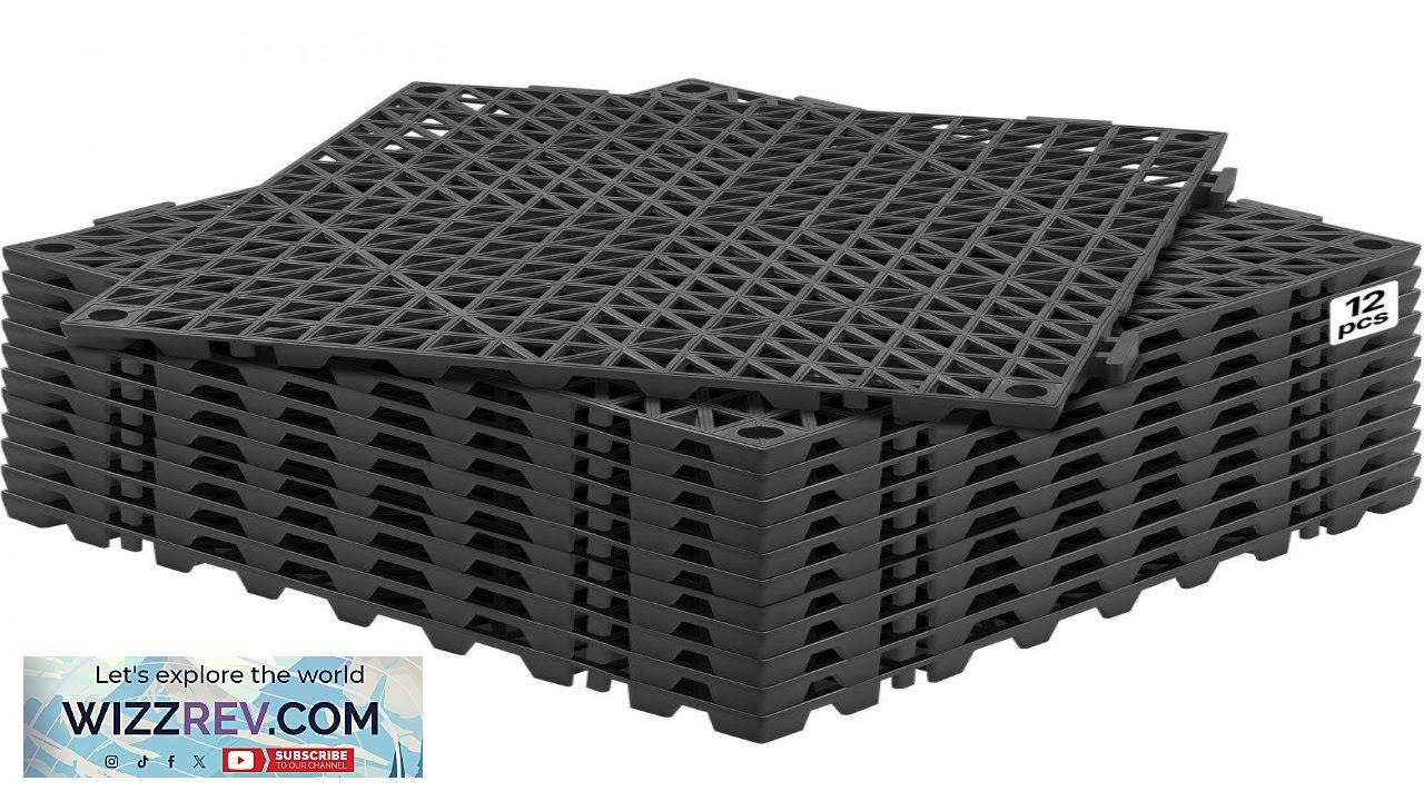 VEVOR Modular Interlocking Cushion 12 Pack 12" x 12" Splicing Drainage Mats