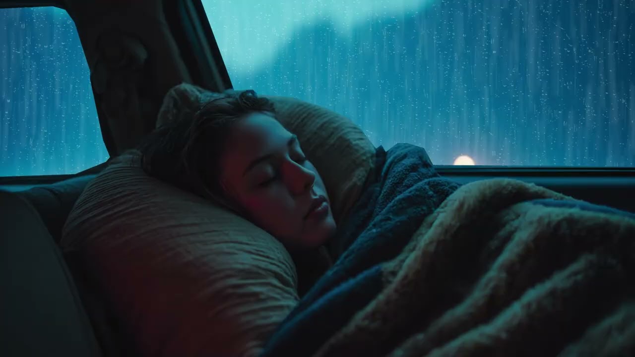 Heavy Rain Sounds on a Car Roof for Deep Sleep | 3 Hours Cozy Night Ambience, No Music