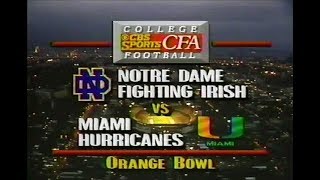 1989 #1 Notre Dame @ #7 Miami Fl No Huddle