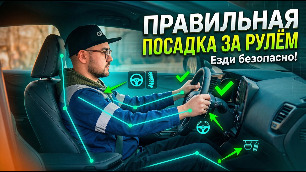 Правильная посадка водителя за рулем. безопасная поездка