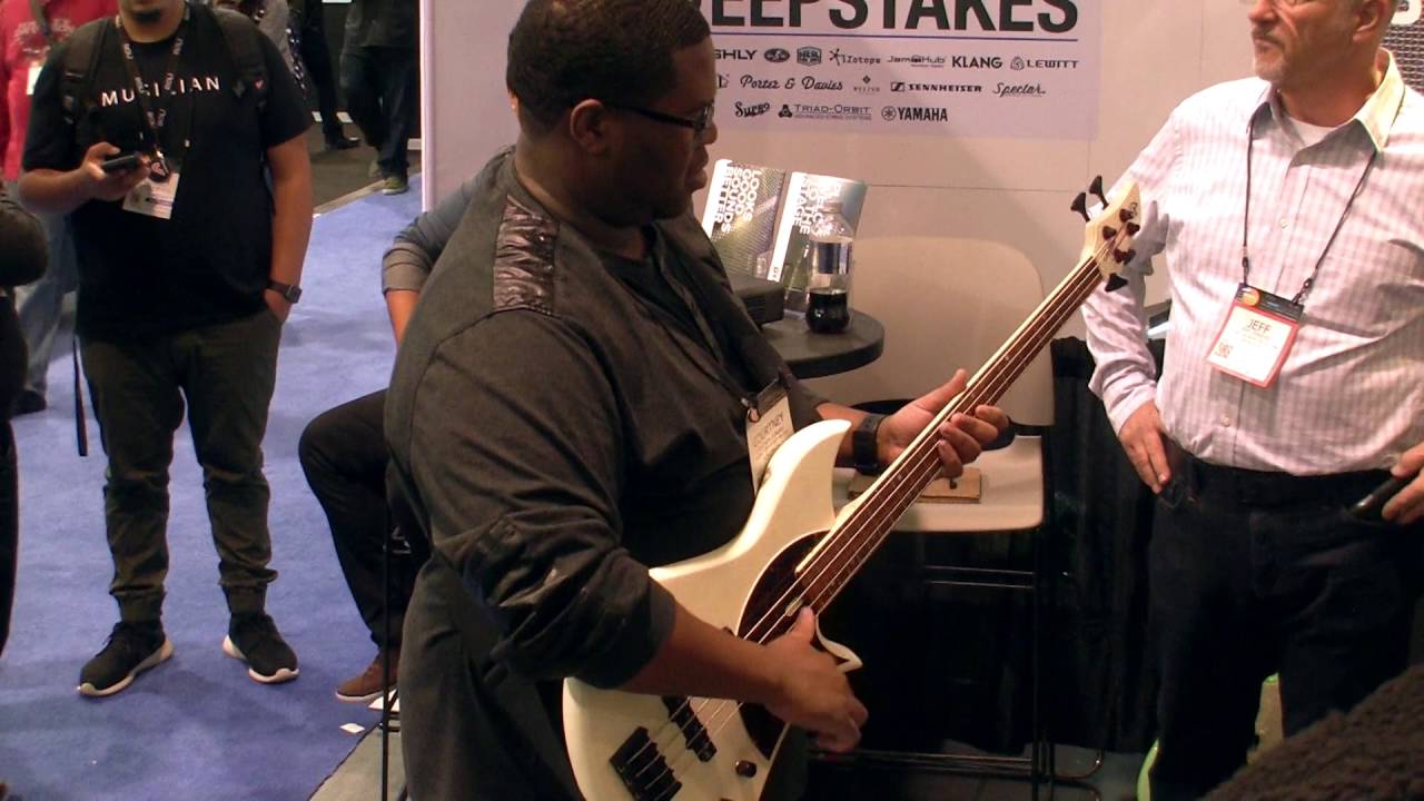Aquilina Sirius Bass Played by Court Leonard at NAMM 2016 | MikesGigTV