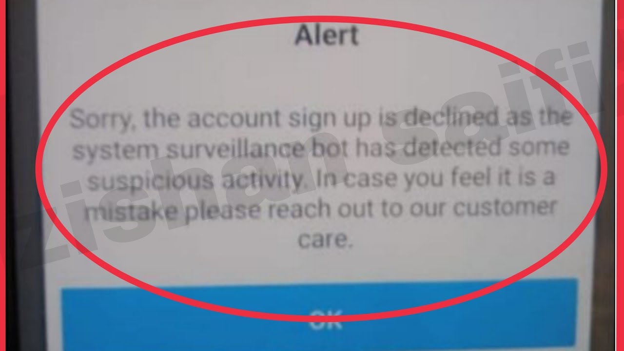 Paytm Fix Sorry the account sign up is declined as the system