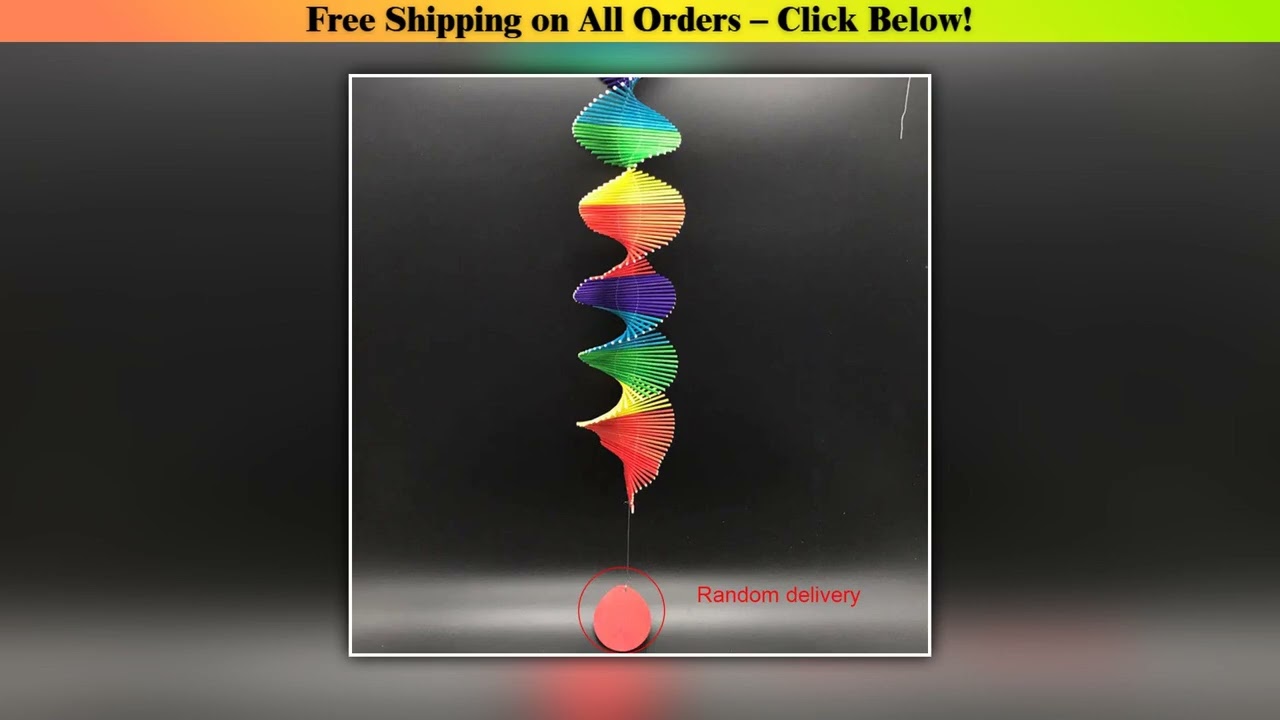Colorful Wood Wind Chimes Rainbow Wind Spinner Mobile Chime Lawn Wind Spiral Party Home Decor