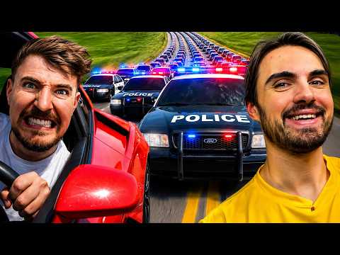 ПОБЕГ ОТ 100 ПОЛИЦЕЙСКИХ ЗА $500 000 | EROKEZ СМОТРИТ - MrBeast