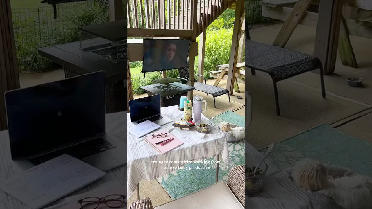 trying to romanticize working from home to stay productive 