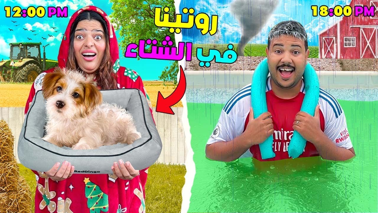 الحمد لله …انقذنا حيوانات المزرعة 🐮من عاصفة الرعد ⛈️وسبحنا تحت المطر🥶(روتينا الشتاء‼️)