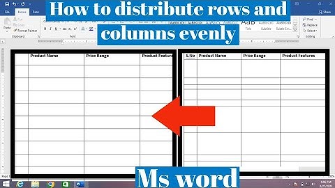 How to Distribute Rows and Columns Evenly in MS Word | How to Make all Columns the same size in word