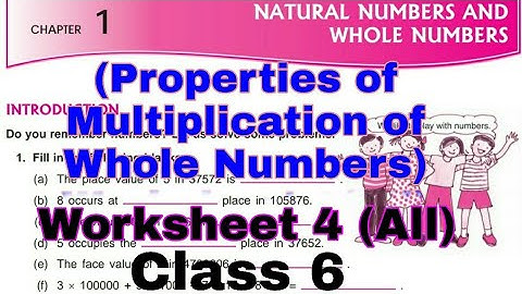 D.A.V||Properties of Multiplication|| Worksheet 4 || All|| Chapter 1 || Class 6
