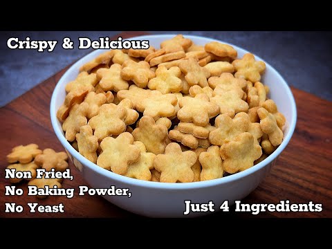 Easiest Homemade Crispy Cheese Crackers RecipeJust 4-Ingredient  Delicious Cheese Biscuits !