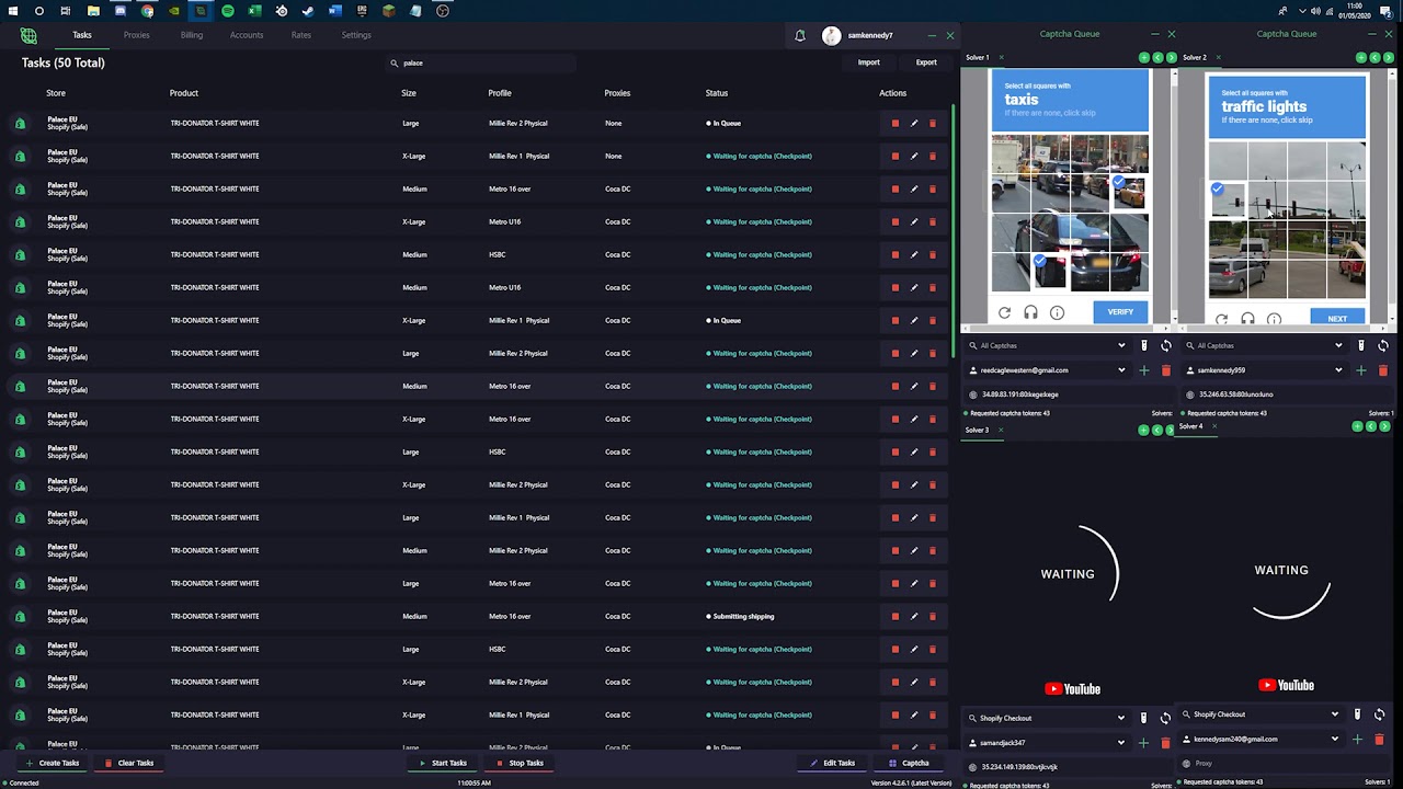Cybersole Live Cop Palace NHS Tri Feg Tees 5 checkouts! Coca Proxies!
