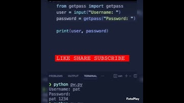 How to HIDE USER INPUT in PYTHON | #python #machinelearning #ai #iot #blockchain #bigdata #python编程