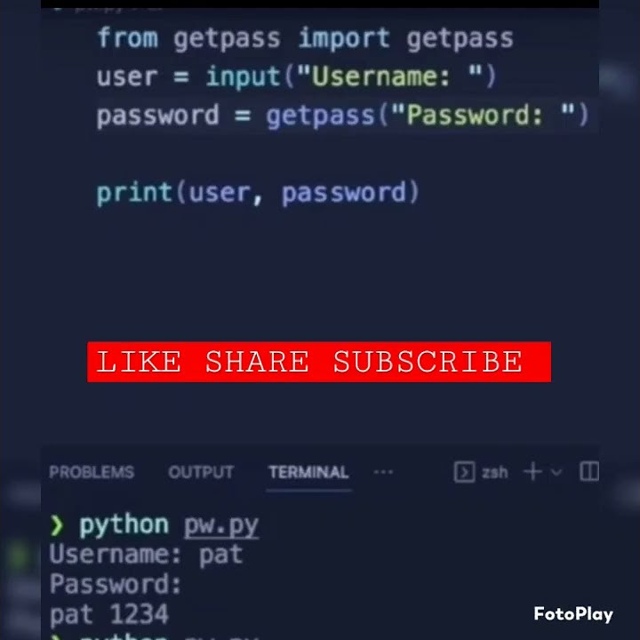 How to HIDE USER INPUT in PYTHON | #python #machinelearning #ai #iot # ...