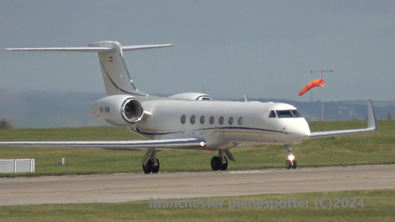 (4K) Avcon Jet GLF5 OE-ISN Is Seen Departing (MAN) Manchester Airport (EGCC) On The 18/10/2024