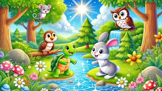 The Incredible Adventure of Four Forest Friends 🌳✨🐇🐢🦉🐭| Hindi kahaniyan