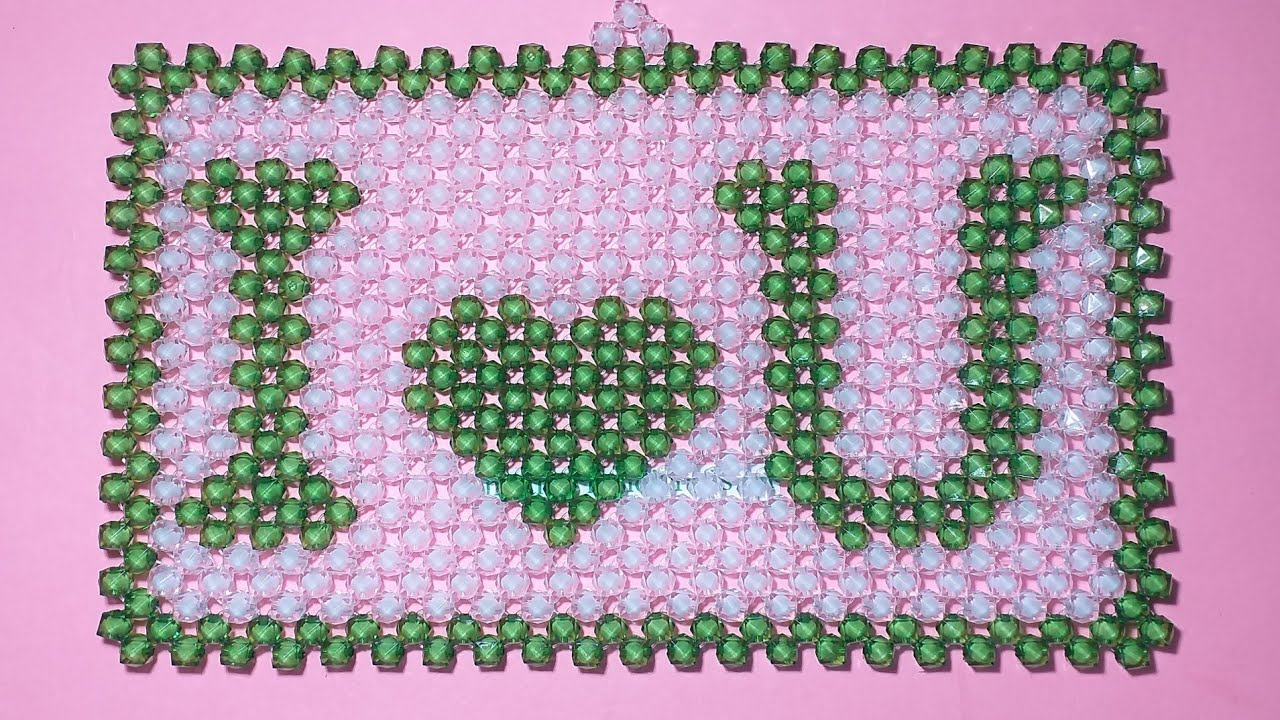 পুতির আই লাভ ইউ ওয়ালমেট(Part-1)পুতির কাজ/How To Make beads I Love You Wallmat/শোপিস/Showpiece