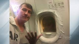 Frontier airplane engine cover falls off