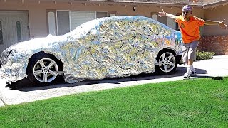 10,000 LAYERS OF ALUMINUM FOIL ON CAR PRANK!!!