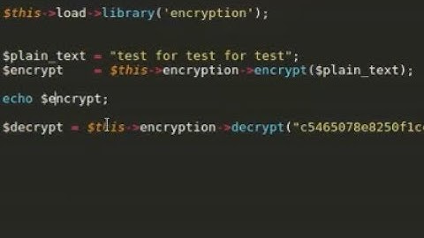 Codeigniter Tutorial - How to encrypt decrypt a plain text using codeigniter 3