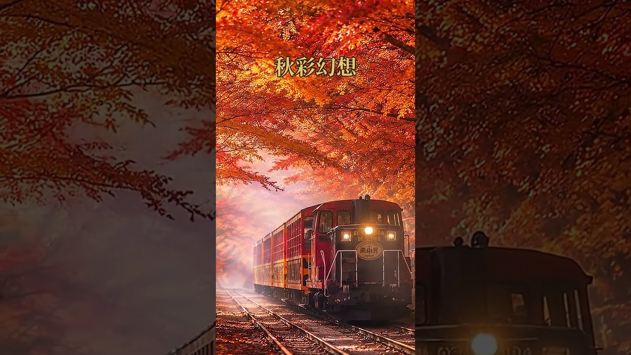 A Train Through the Autumn Tunnel | Cinematic Healing Art