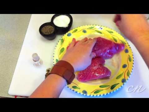 How to Grill Ahi Tuna with Fried Wild Rice and Asp...