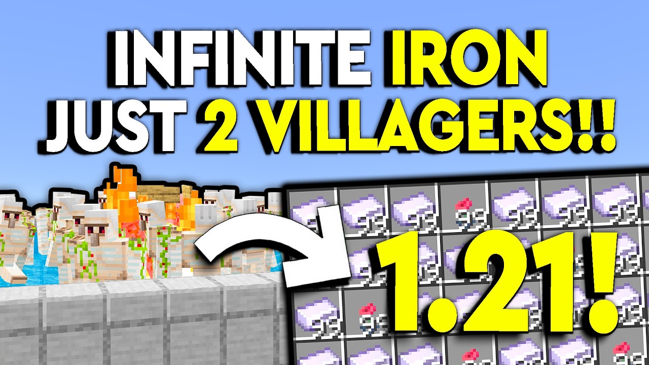 BEST INFINITE IRON FARM 1.21 Minecraft Bedrock - MCPE/Xbox/PS4/Nintendo Switch/Windows 10