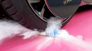 POWDERED SUGAR vs CAR #asmr #splash #explosion #crush #play #foam #squishy #crushing #funny #splash screenshot 3