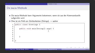 Objektorientierte Programmierung mit Java 3: Eine erste Klasse in Java: Hello World