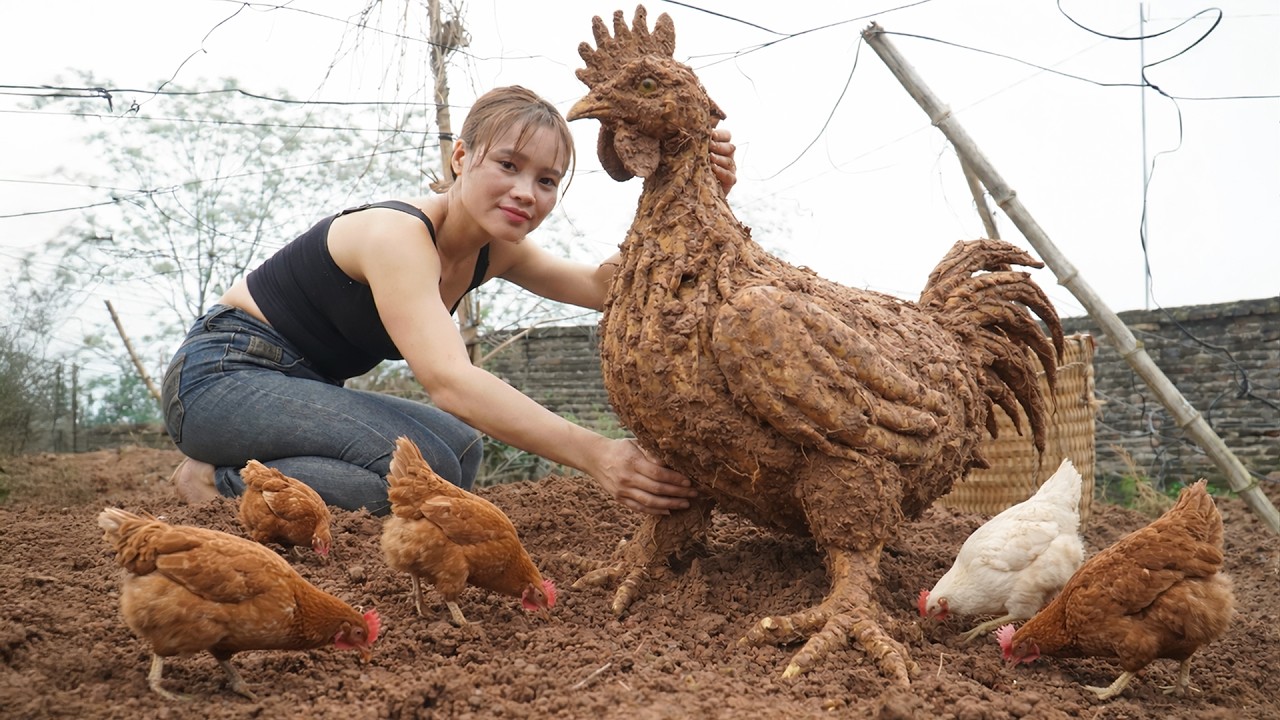 72 Hours Hunting Wild Chickens in the Forest – Harvesting Pure Kudzu Root to Sell at Market!