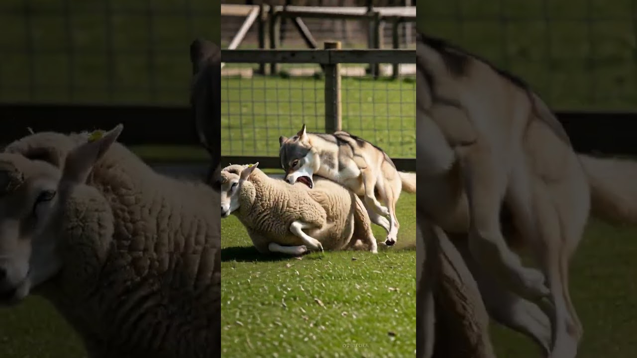 Will anyone come to save the sheep from the wild wolf attack 