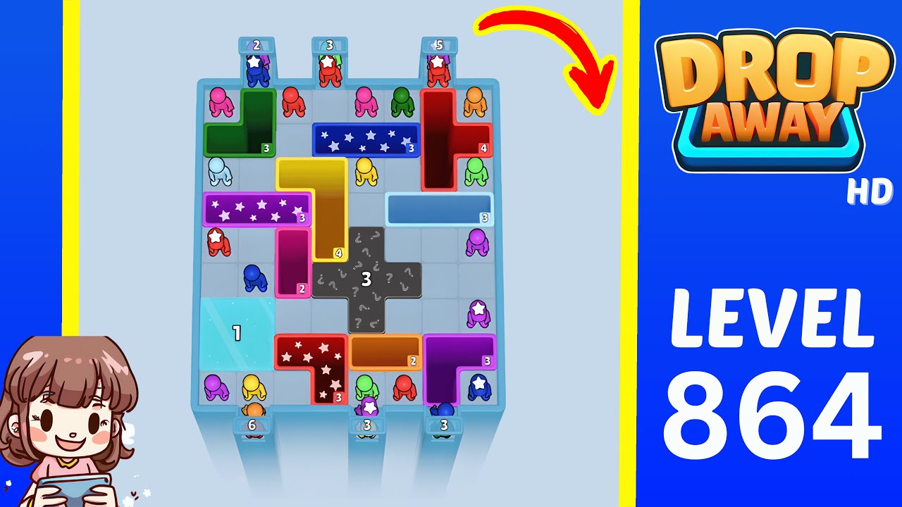 Drop Away Level 864 Solution Walkthrough
