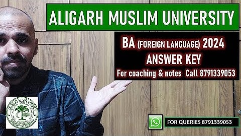 Answer key BA Foreign language entrance 2024 I AMU BA foreign language answers 2024