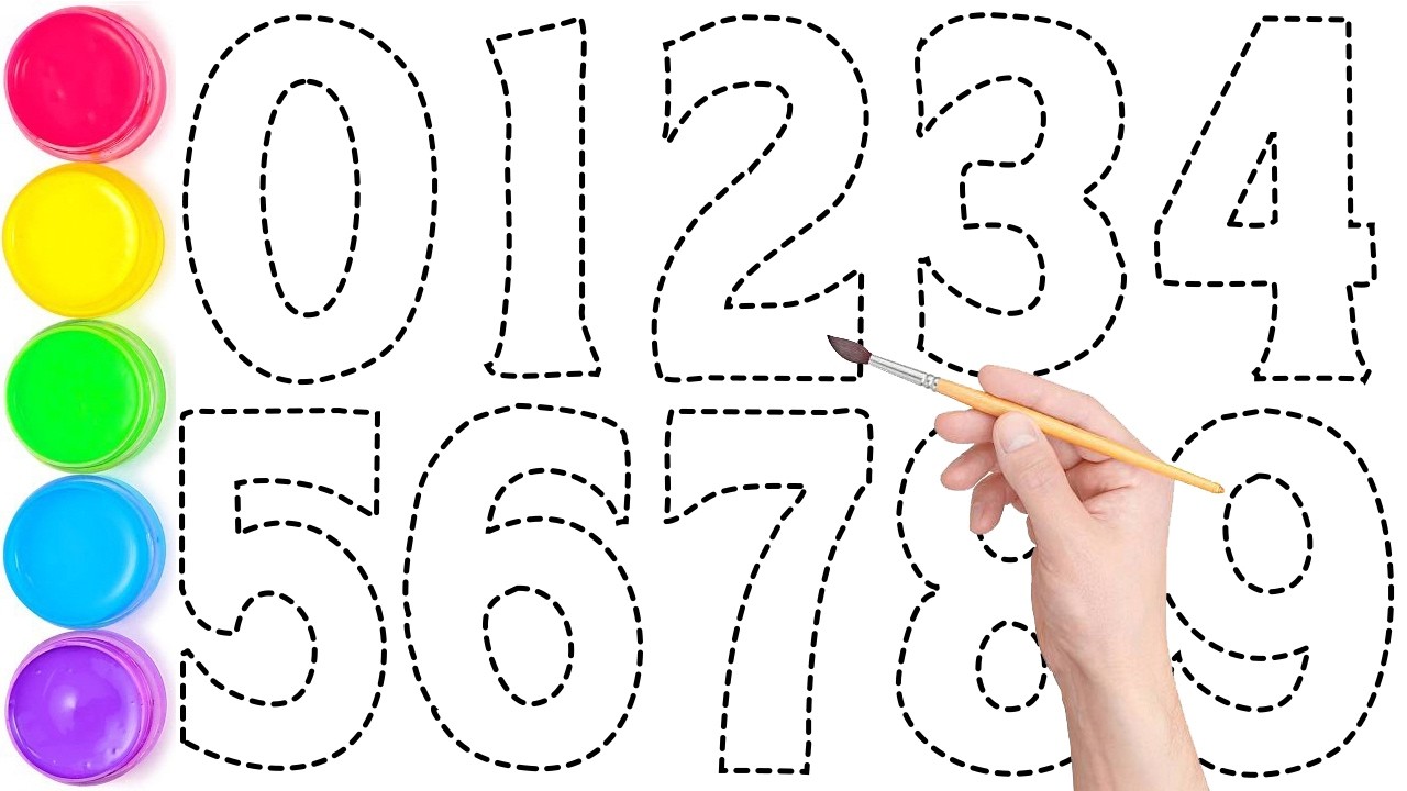 1234567890, Увлекательное рисование по номерам: обведите цифры! | KS ART