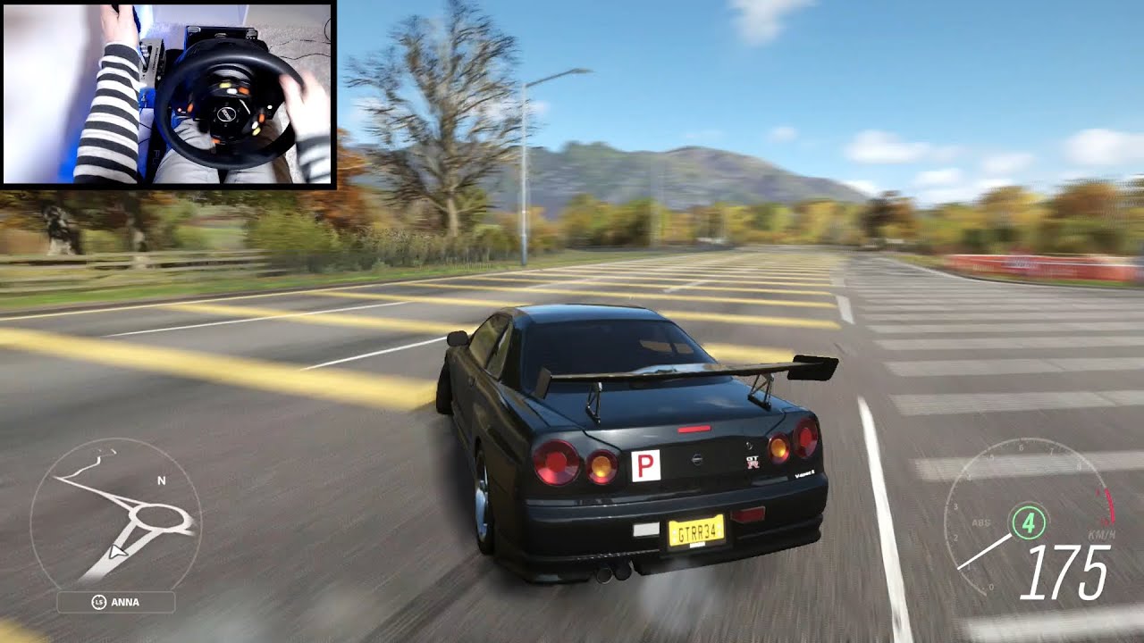 Forza Horizon 4 Nissan Skyline GTR - R34 Drift + Grip Tune (Steering Wheel + Shifter) Gameplay. 