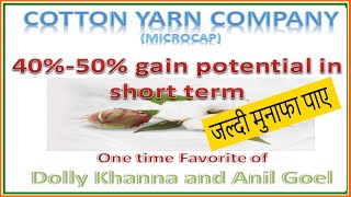 An undervalued microcap textile share  with 40%-50% gain potential. Dolly Khanna, Anil Goel stake