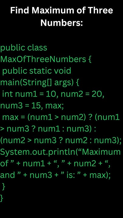 Find maximum number of three numbers - YouTube