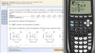 Computing the Coefficient of Determination and making a Residual Plot TI83 TI84
