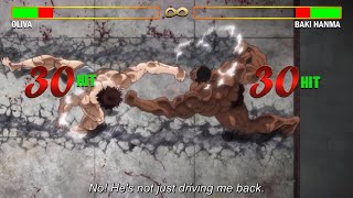 Baki Vs Oliva With Healthbars Baki Brutal Fight