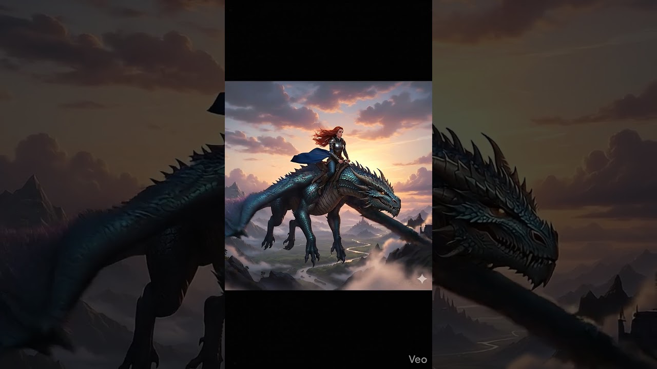 When courage grows wings… she rides the dragon 🐉✨