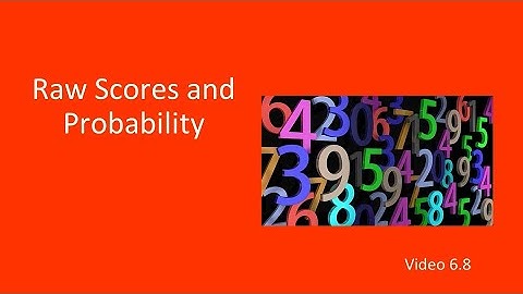 PSY 230 Video 6.8: Raw Scores and Probability