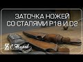 Заточка ножей со сталями Р18 и D2 от Андрея Минакова. Заточка на Профиль К03 PRO